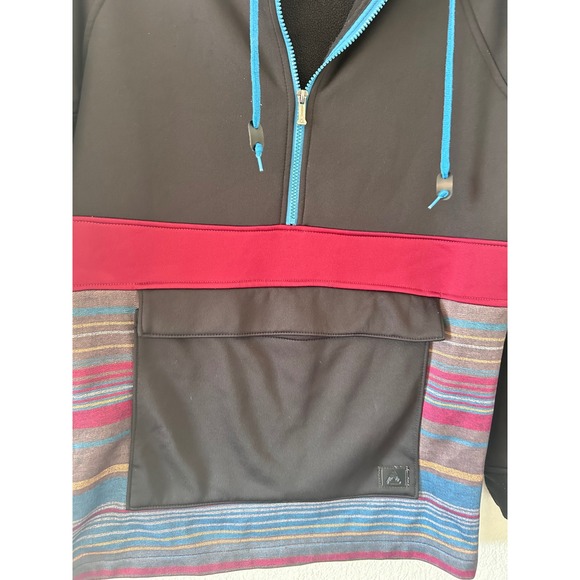 Aperture Bonded Fleece Hooded Half-Zip Anorak Jacket‎ Colorblock Striped Size S - Picture 3 of 10